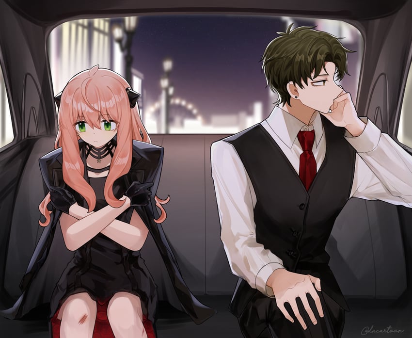 yor briar, anya, and damian desmond (spy x family) drawn by ducartoon
