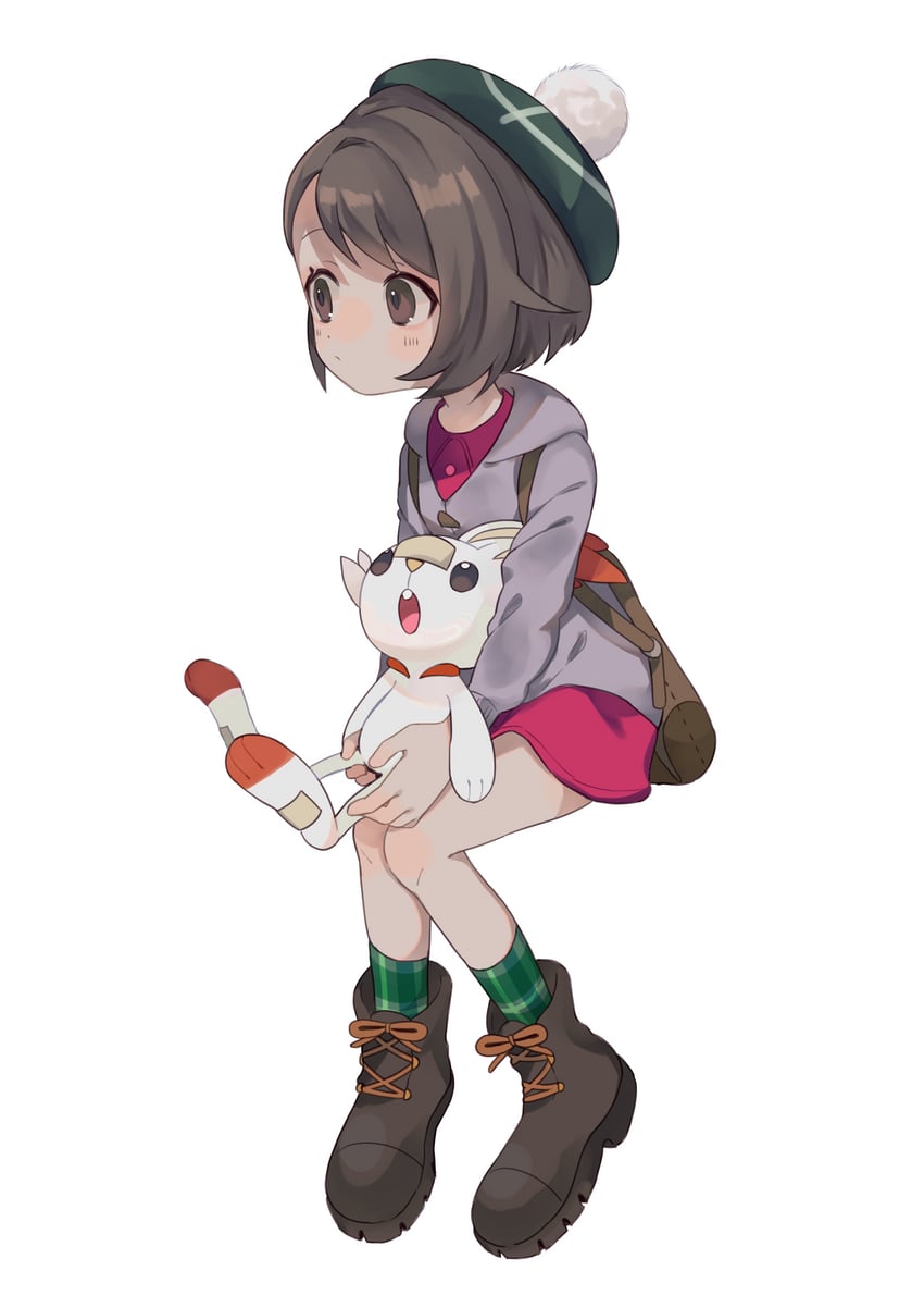 gloria and scorbunny (pokemon and 1 more) drawn by sabata_saba