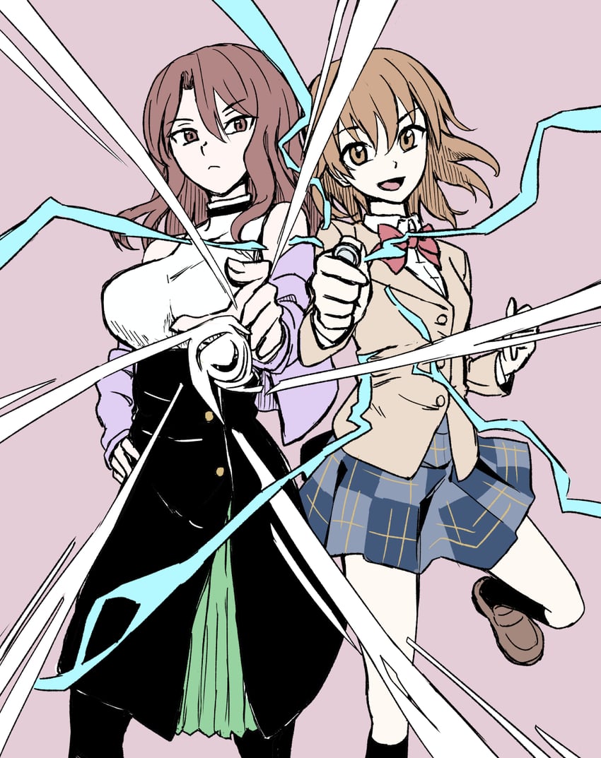 misaka mikoto and mugino shizuri (toaru majutsu no index and 2 more) drawn by jack-barro