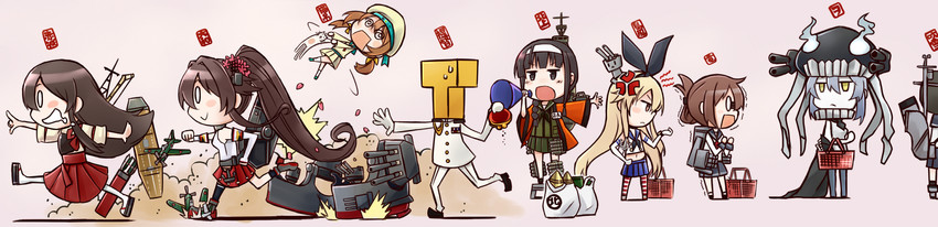 admiral, shimakaze, inazuma, akagi, fubuki, and 9 more (kantai collection) drawn by ido_(teketeke)