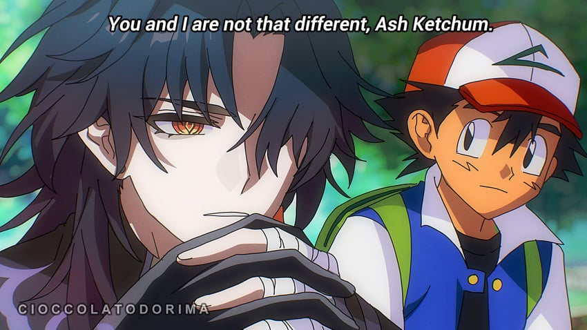 ash ketchum and blade (pokemon and 2 more) drawn by cioccolatodorima