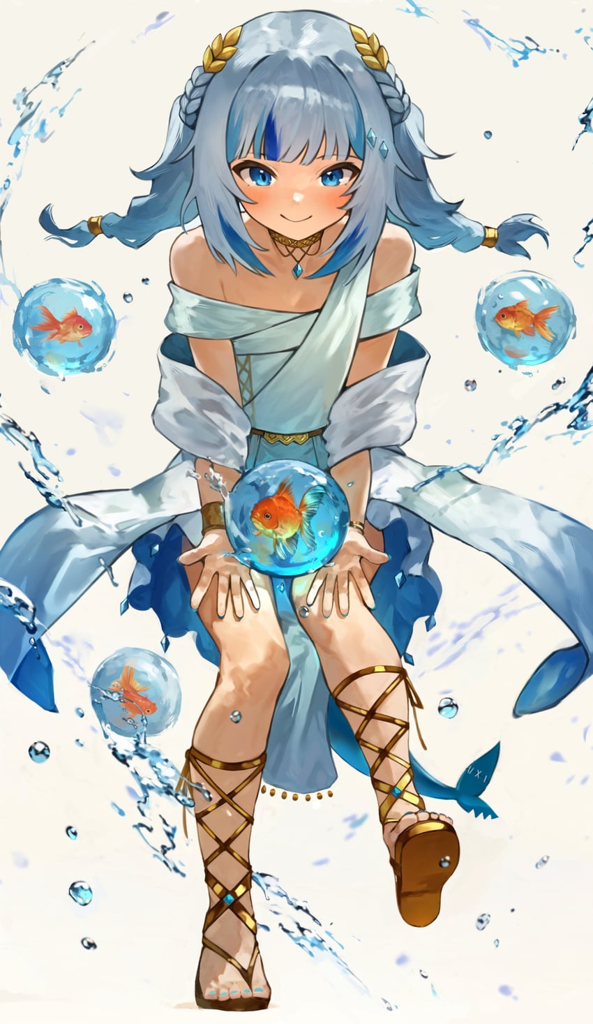 gawr gura (hololive and 1 more) drawn by maro2ki3