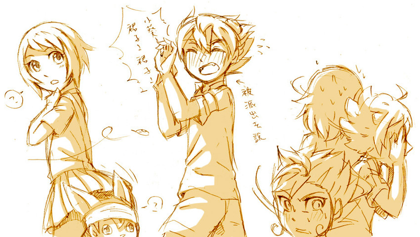 kariya masaki, matsukaze tenma, tsurugi kyousuke, sorano aoi, nishizono shinsuke, and 1 more (inazuma eleven and 1 more) drawn by cr72