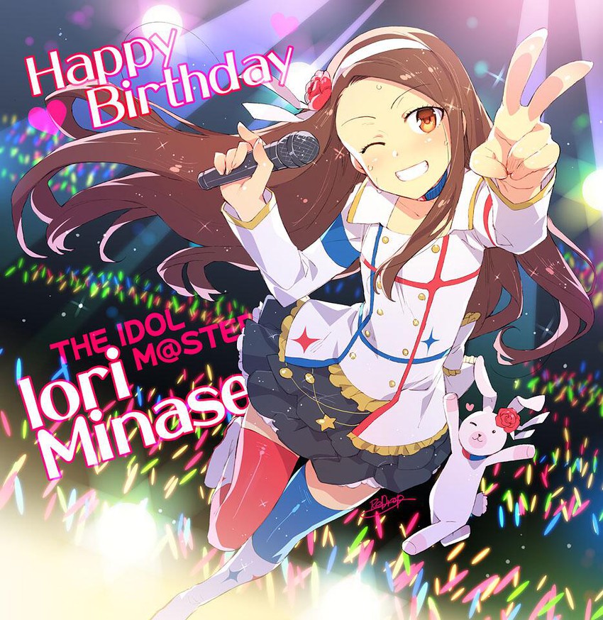 minase iori and usa-chan (idolmaster) drawn by redrop