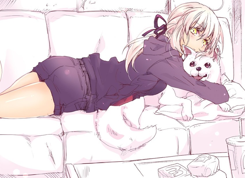 artoria pendragon, saber alter, and cavall ii (fate and 1 more) drawn by mei_(abliss)