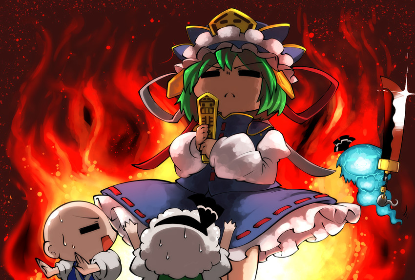 konpaku youmu, shiki eiki, and onozuka komachi (touhou) drawn by kashuu_(b-q)