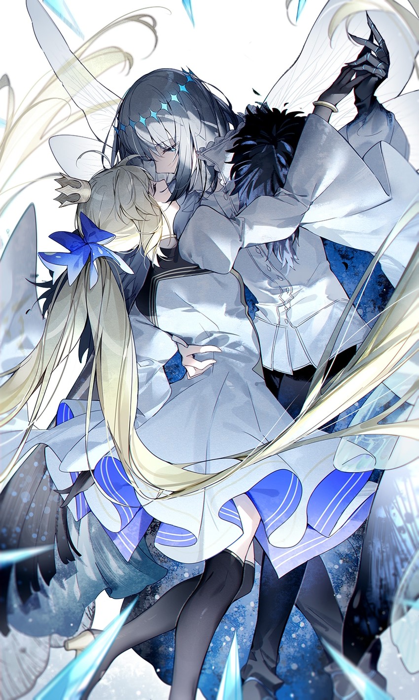 artoria pendragon, artoria caster, and oberon (fate and 1 more) drawn by kamiowl