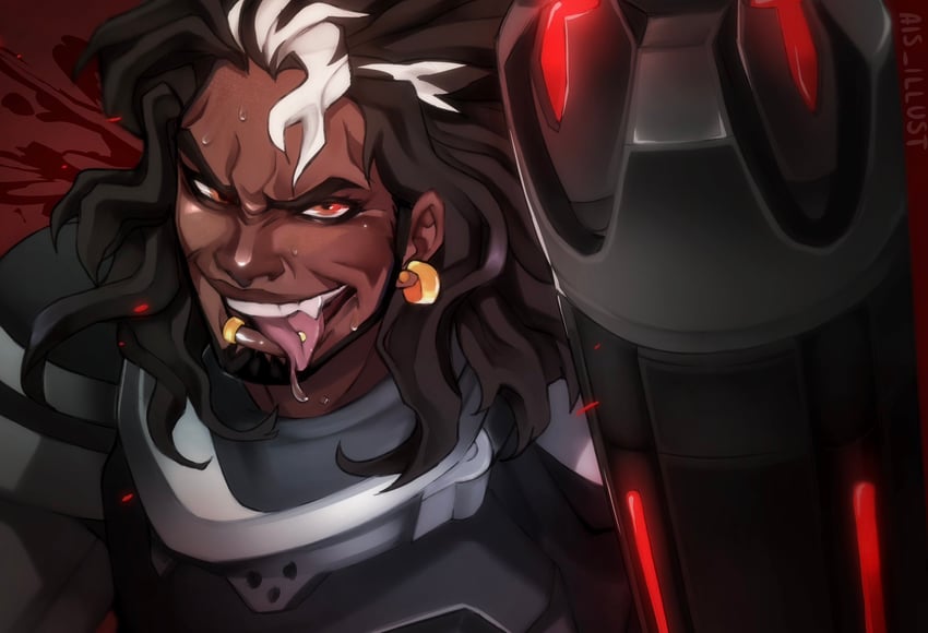 mauga (overwatch and 1 more) drawn by ais_illust