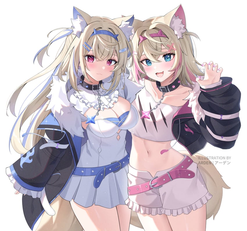 fuwawa abyssgard and mococo abyssgard (hololive and 1 more) drawn by ardenlolo