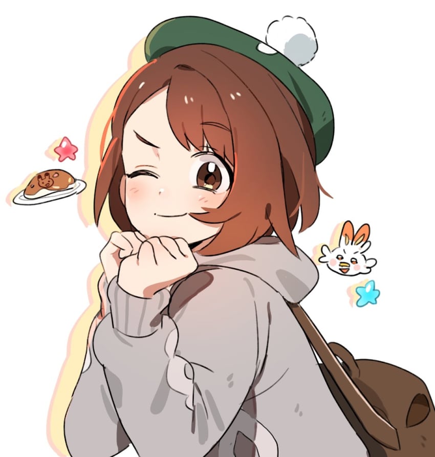 gloria and scorbunny (pokemon and 1 more) drawn by mari312_1
