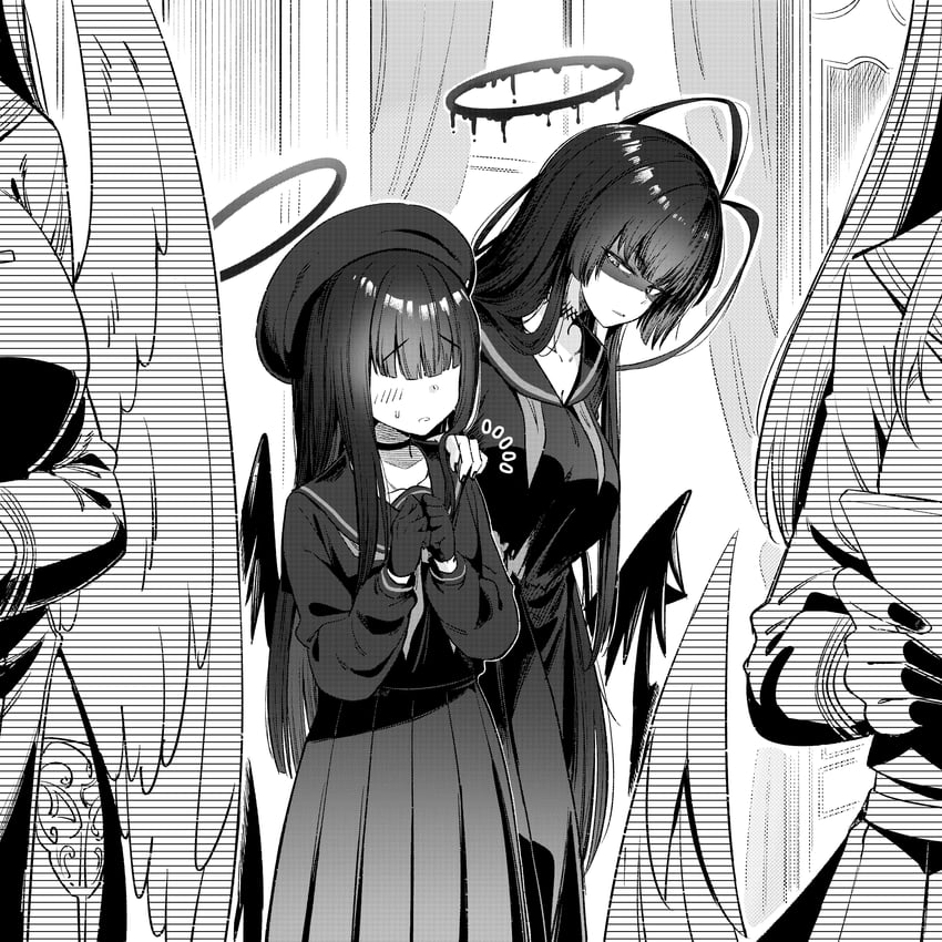 hasumi, ichika, justice task force member, and tsurugi (blue archive) drawn by matoba_ryou
