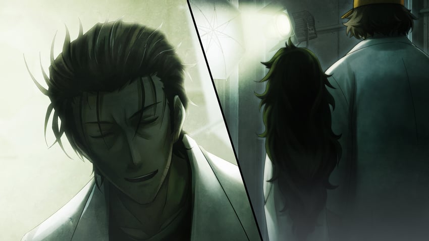 okabe rintarou, hashida itaru, and hiyajou maho (steins;gate and 1 more) drawn by huke
