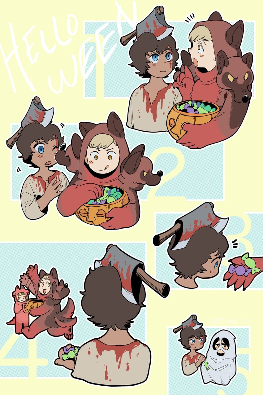 falin touden, laios touden, kabru, and rin (dungeon meshi) drawn by mochimochimochi