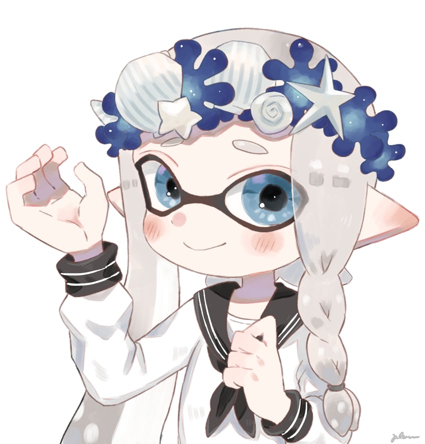 inkling player character and inkling girl (splatoon) drawn by plum0o0