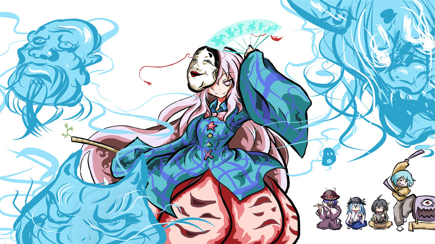 tatara kogasa, hinanawi tenshi, houjuu nue, hata no kokoro, and nagae iku (touhou) drawn by napa-napa