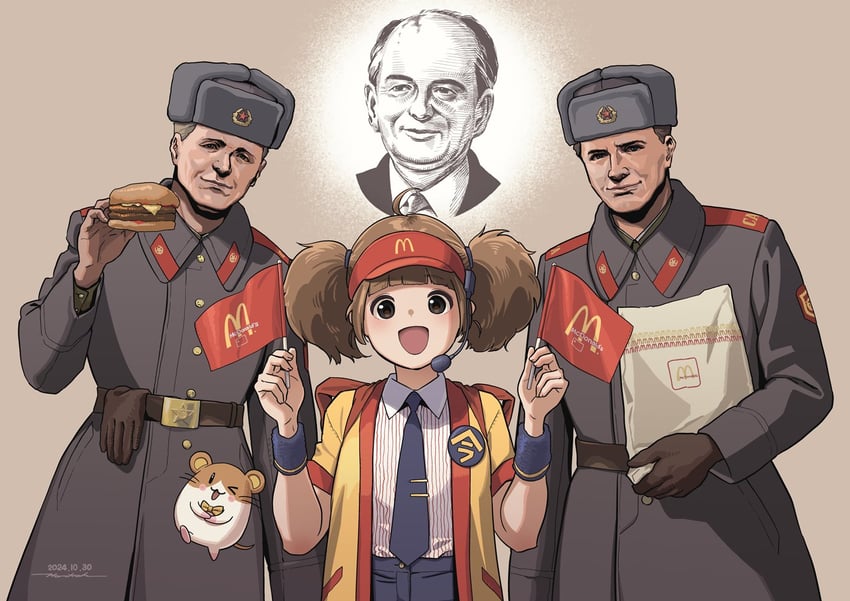 imadake dabuchi tabemi, imadake dabuchi tabesuke, and mikhail gorbachev (real life and 1 more) drawn by horikou