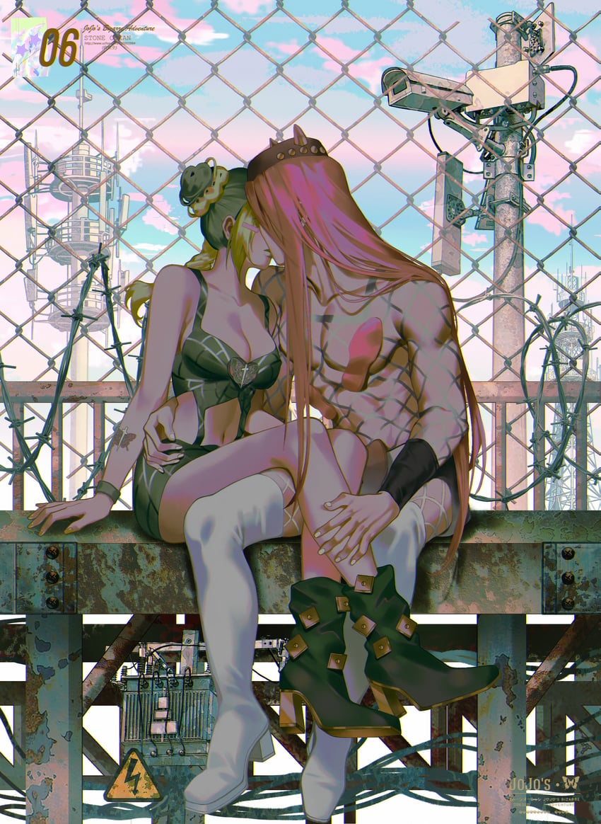kujo jolyne and narciso anasui (jojo no kimyou na bouken and 1 more) drawn by veela