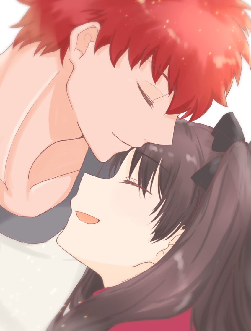 tohsaka rin and emiya shirou (fate and 1 more) drawn by toutou_(fufu0o)