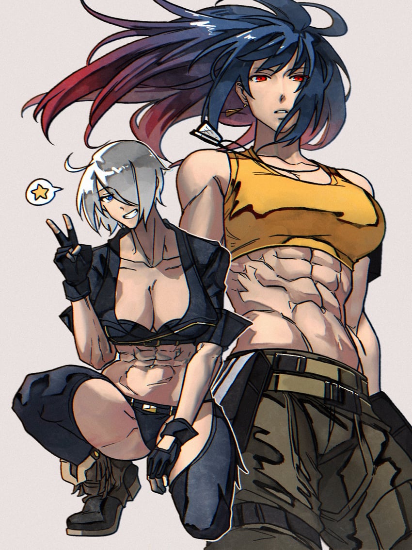 angel and leona heidern (the king of fighters and 1 more) drawn by syachiiro