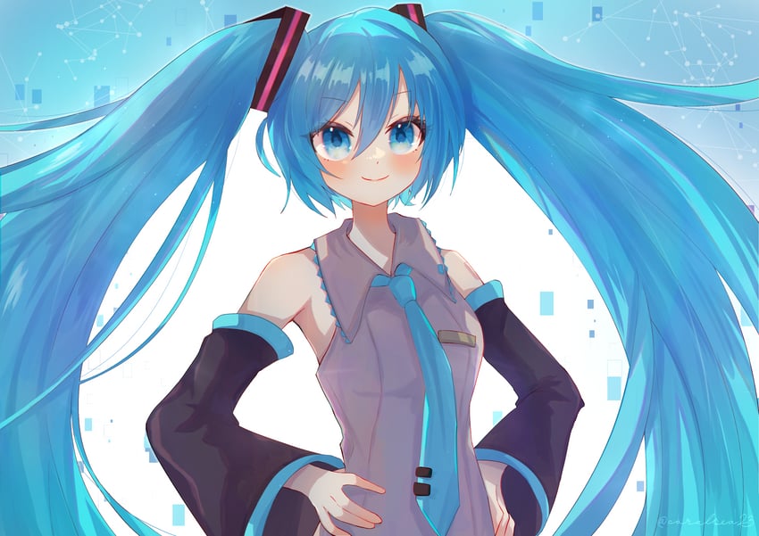 hatsune miku (vocaloid) drawn by tomomasa_(coralsea23)
