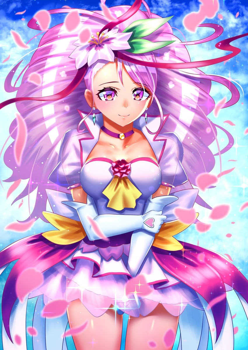 hanadera nodoka, cure grace, and super cure grace (precure and 3 more) drawn by curecycadura