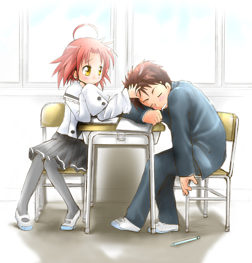 kogami akira and shiraishi minoru (lucky star) drawn by ubizo