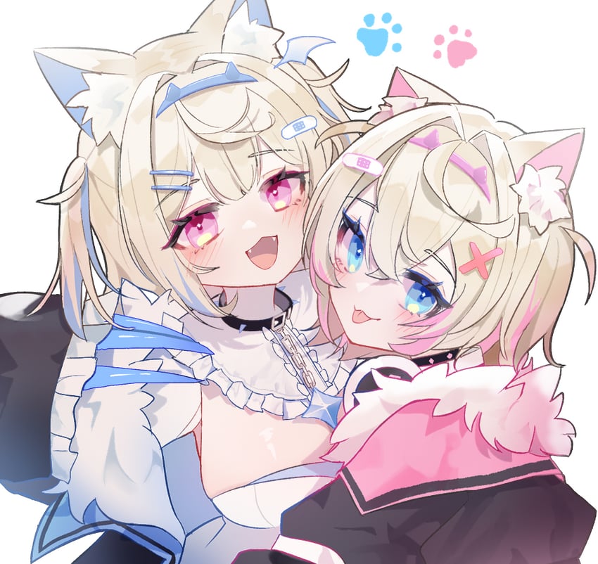 fuwawa abyssgard and mococo abyssgard (hololive and 1 more) drawn by shitsu_(kurikaesi)