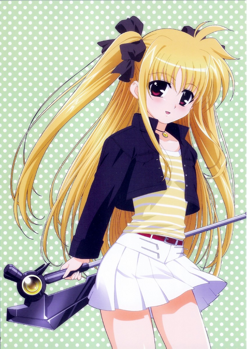 fate testarossa and bardiche (lyrical nanoha and 2 more) drawn by okuda_yasuhiro