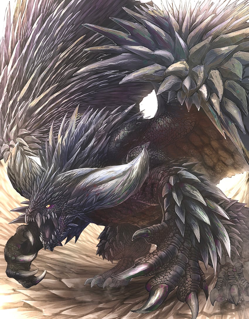 nergigante (monster hunter and 1 more) drawn by nutuki