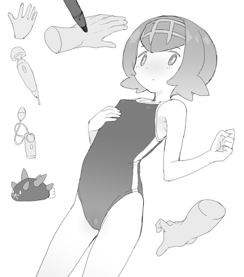 lana and pyukumuku (pokemon and 1 more) drawn by ookamiuo