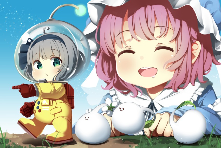 konpaku youmu and saigyouji yuyuko (touhou and 1 more) drawn by pegashi