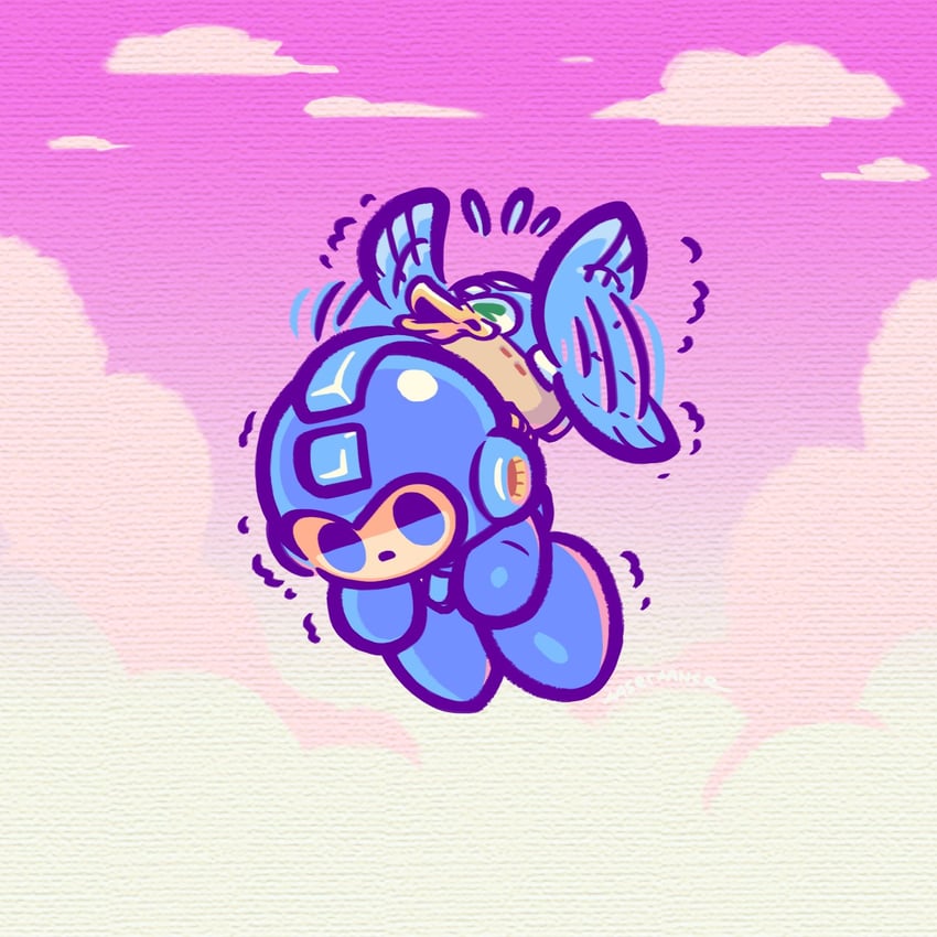 mega man and beat (mega man) drawn by laser-lance
