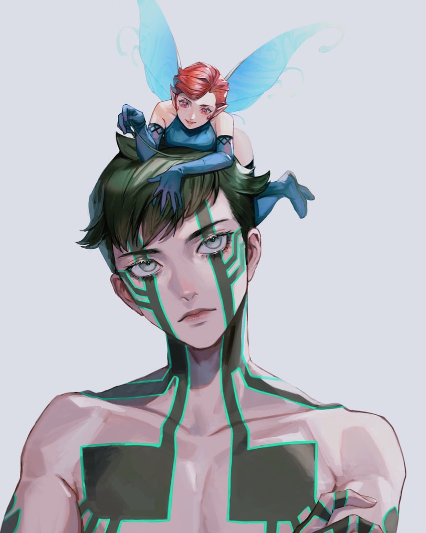 demi-fiend and pixie (shin megami tensei and 1 more) drawn by sageo_yn