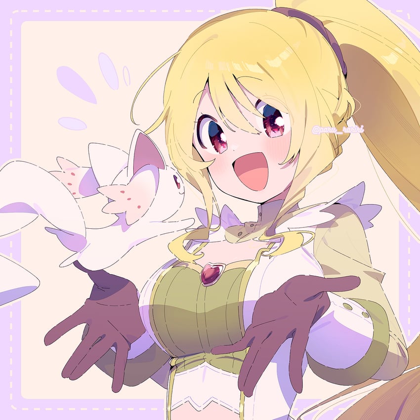 togame momoko and small kyubey (mahou shoujo madoka magica and 1 more) drawn by serizawa_serizane