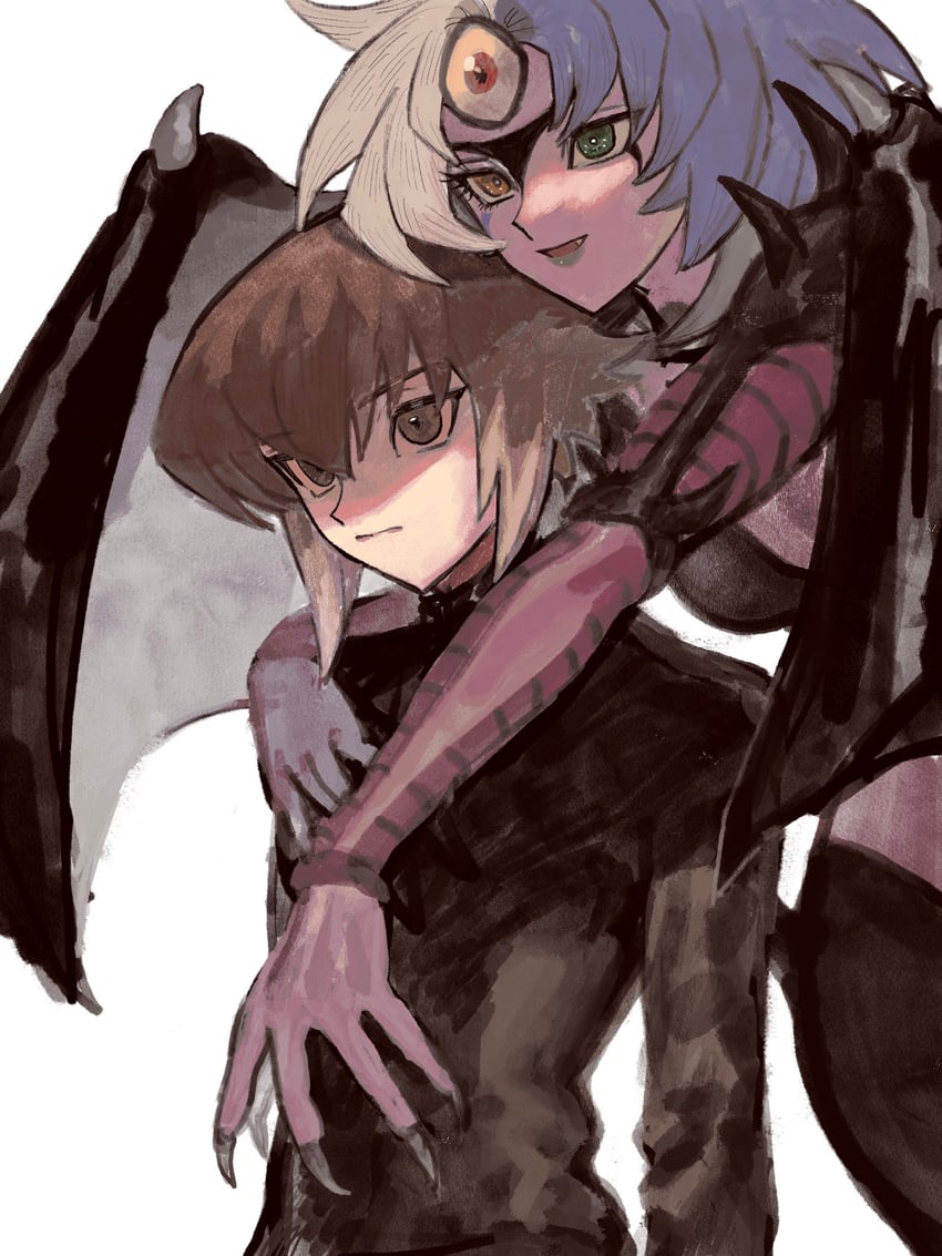 yuki judai and yubel (yu-gi-oh! and 1 more) drawn by azrerere