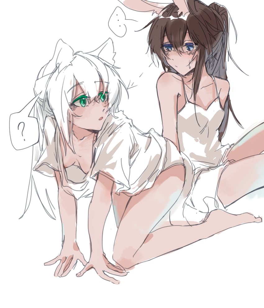 amiya and rosmontis (arknights) drawn by e-fa-dorn