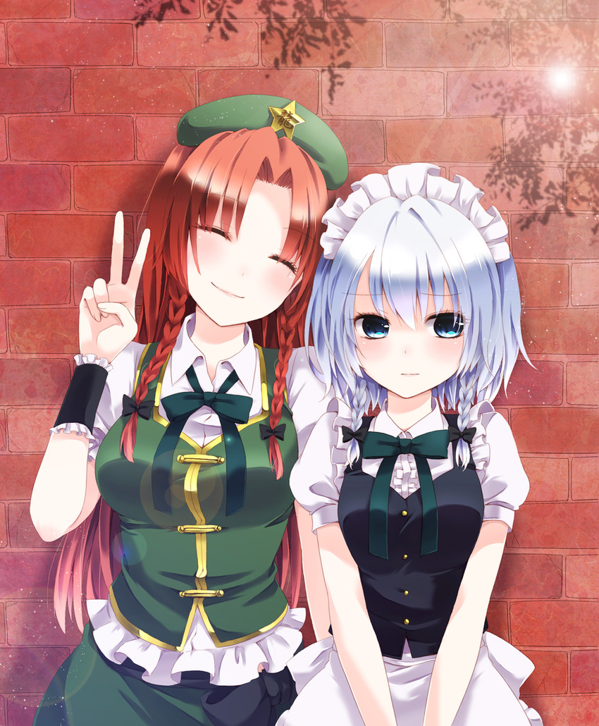 izayoi sakuya and hong meiling (touhou) drawn by chitose_(usacan)