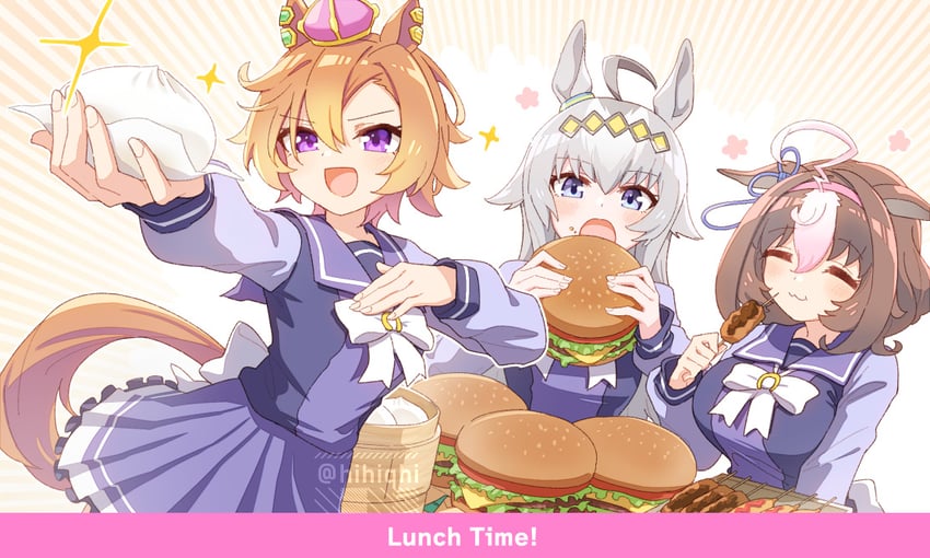 oguri cap, t.m. opera o, and meisho doto (umamusume) drawn by hihiqhi
