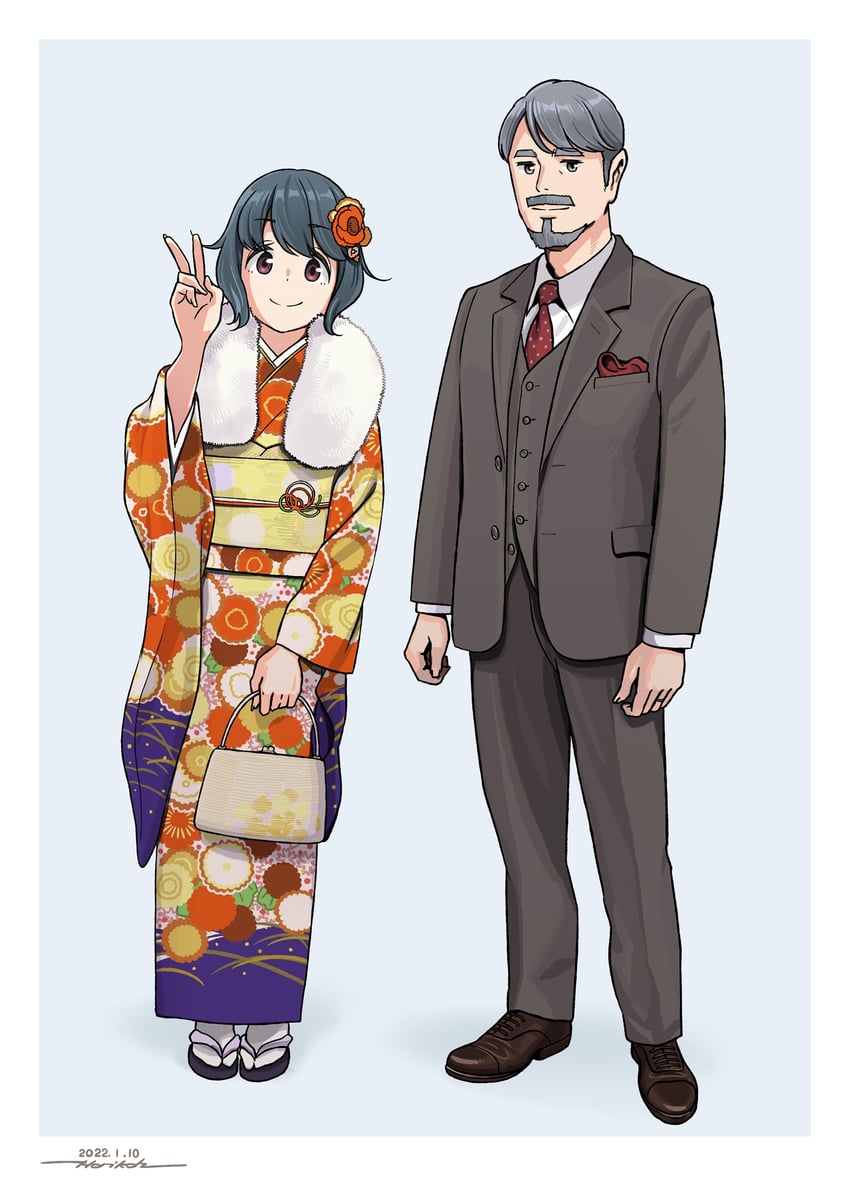 shima saki and shinshiro hajime (yurucamp) drawn by horikou