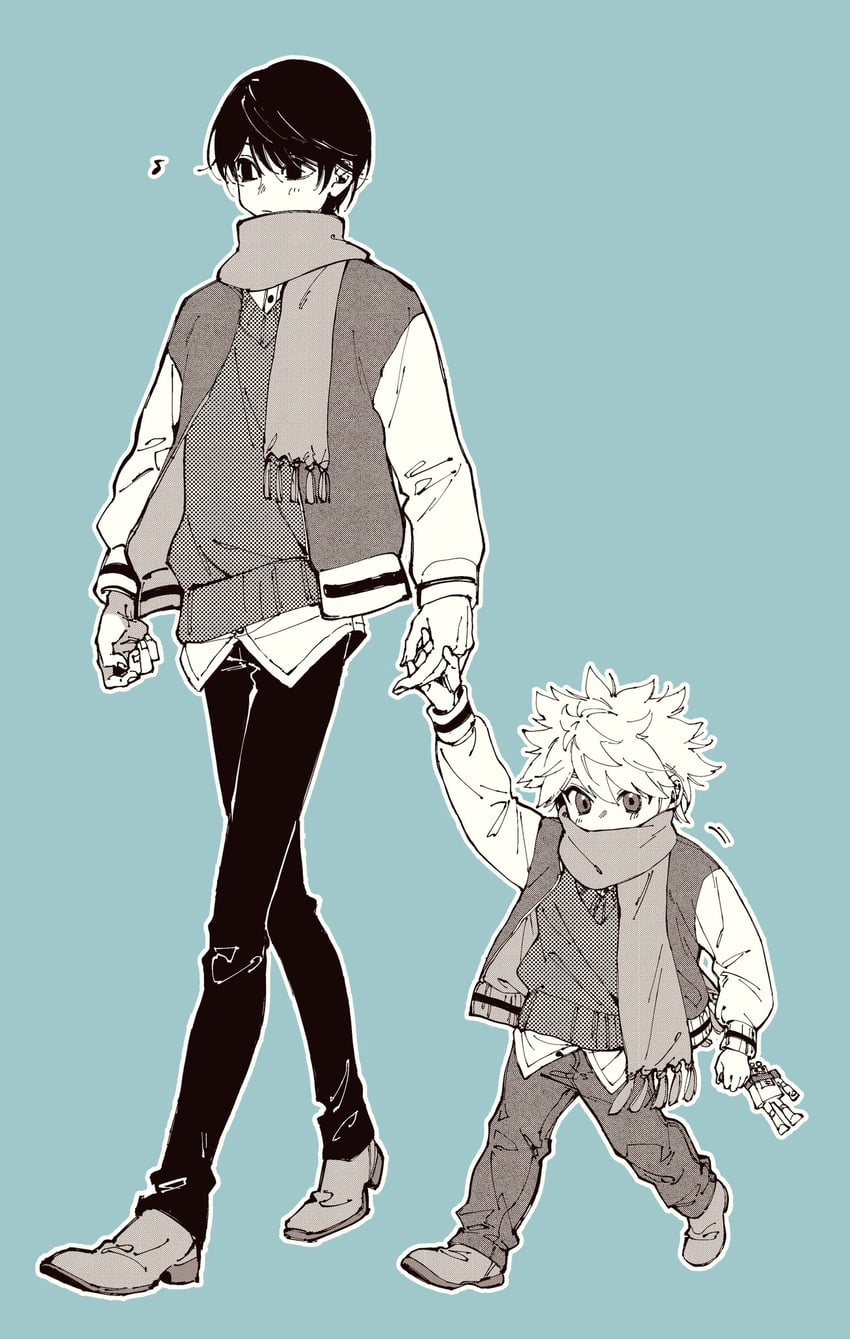 killua zoldyck and illumi zoldyck (hunter x hunter) drawn by nazo_meat