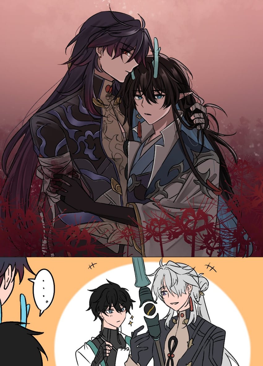 dan heng, blade, yingxing, and dan feng (honkai and 1 more) drawn by mororo1357