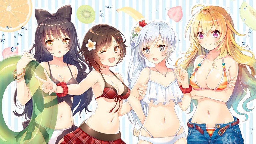ruby rose, weiss schnee, yang xiao long, and blake belladonna (rwby) drawn by serino_itsuki