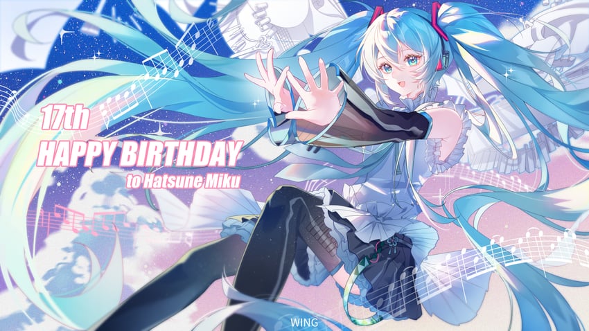 hatsune miku (vocaloid and 1 more) drawn by wing_(39_miku831)
