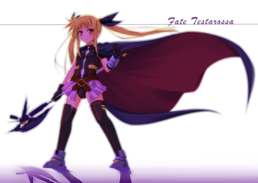 fate testarossa and bardiche (lyrical nanoha and 3 more) drawn by hajime_kazuhito