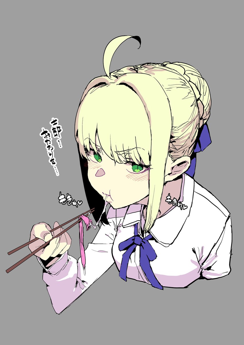 artoria pendragon and saber (fate and 1 more) drawn by oosawara_sadao
