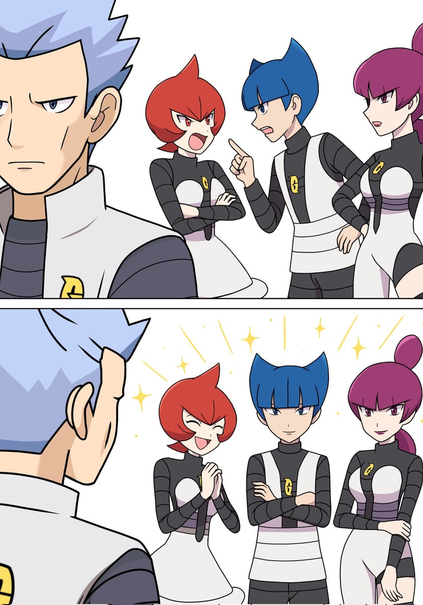 cyrus, mars, saturn, and jupiter (pokemon and 1 more) drawn by nakikot_t