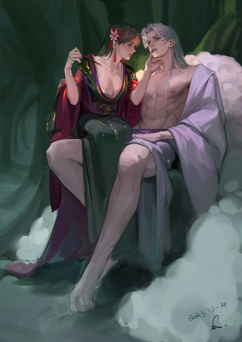 sesshoumaru and rin (inuyasha) drawn by mahumahu3000