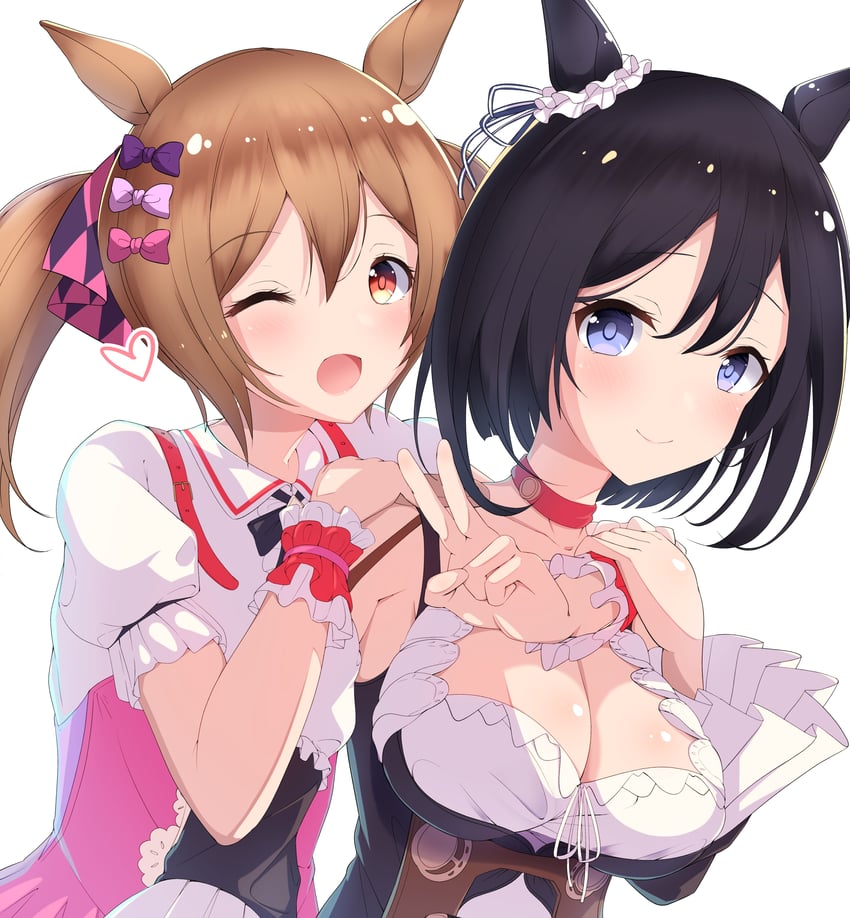 eishin flash and smart falcon (umamusume) drawn by tetori_(tetolisto)