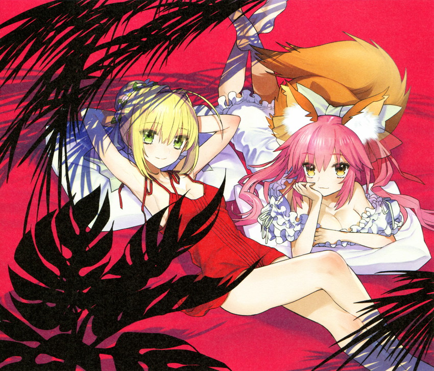 tamamo, nero claudius, and tamamo no mae (fate and 2 more) drawn by wada_arco