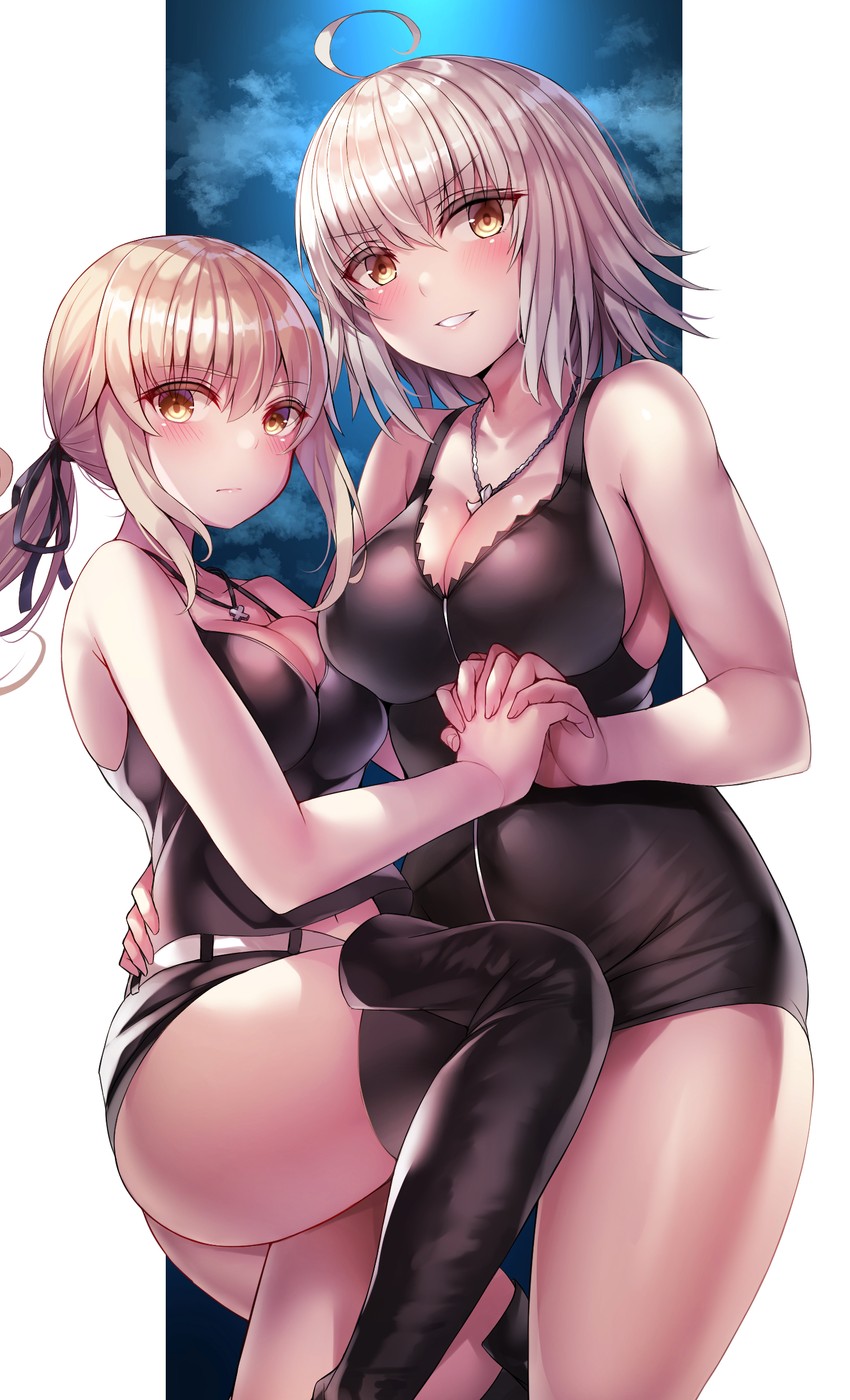 artoria pendragon, jeanne d'arc alter, and saber alter (fate and 1 more) drawn by nano_(syoutamho)